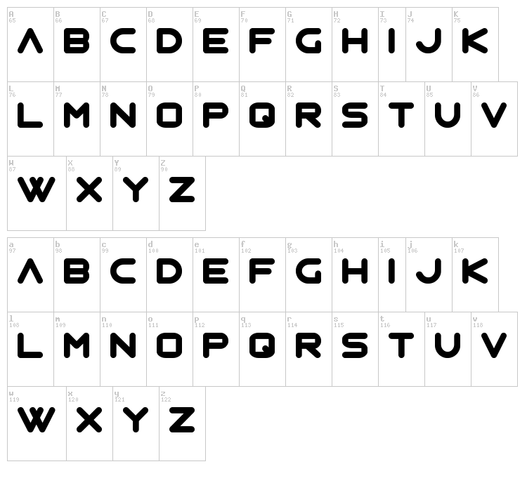 Zian font map